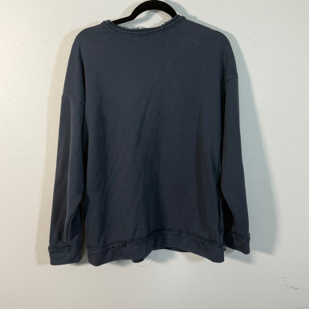 Adidas Originals Trefoil Logo Sweatshirt Raw Hem Distressed Sz S - Picture 5 of 5